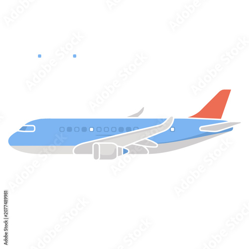 Blue and red airplane vector illustration