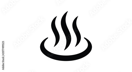 Obraz na płótnie Hot spring symbol in black silhouette onsen