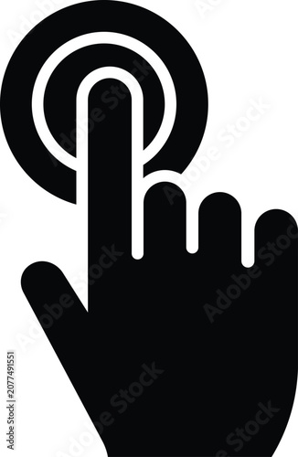 Blackhanded finger clicking circular target circle pointer