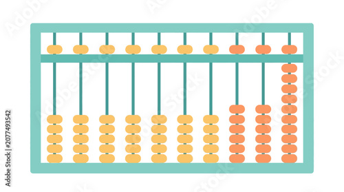 Φωτογραφία Colorful Abacus with Beads - Education, Math, Counting, Calculation Tool