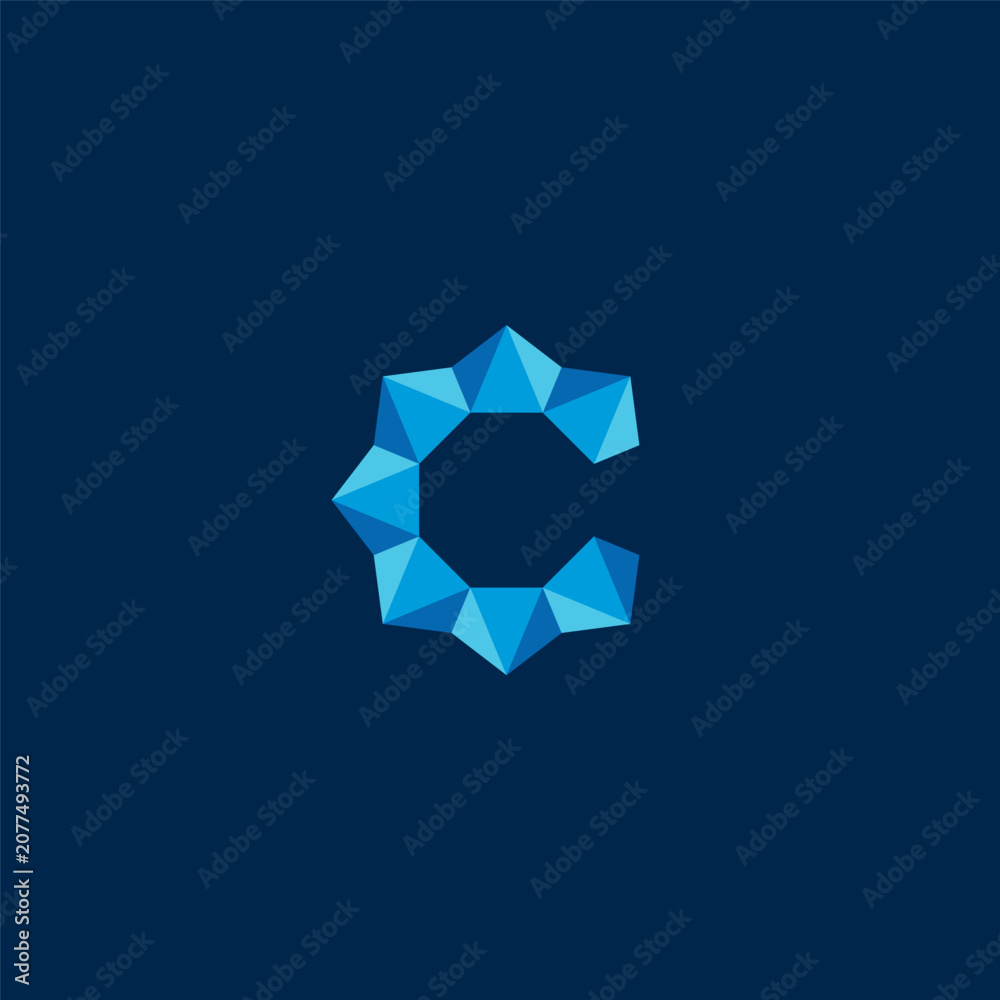 Fototapeta premium C letter logo in diamond style