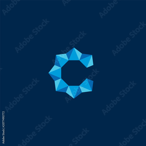 C letter logo in diamond style