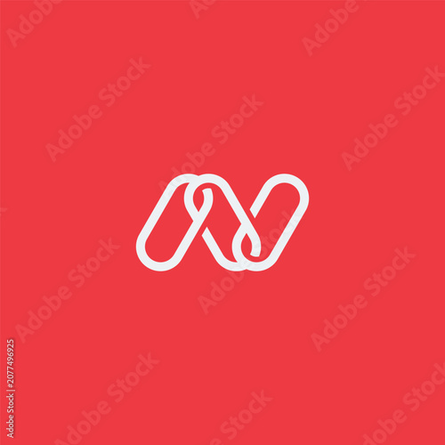 N letter logo with chain shape.