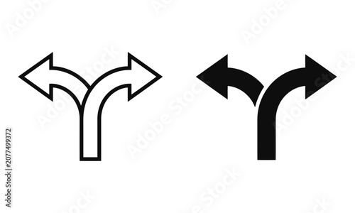 Split arrows icon set