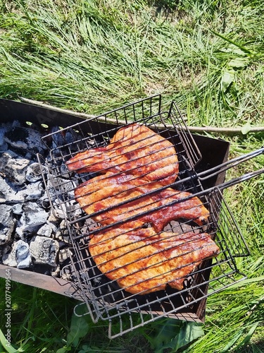 barbecue, meat, grill, food, cooking, grilled, chicken, summer