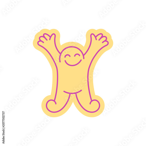 Vector hand-drawn doodle illustration, funny friendly mascot and character for branding, prints, packaging, stickers