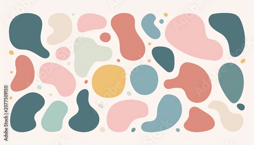 Organic Irregular Blob Shapes Set Pastel Muted Colors Fluid Abstract Forms Collection Vector Illustration