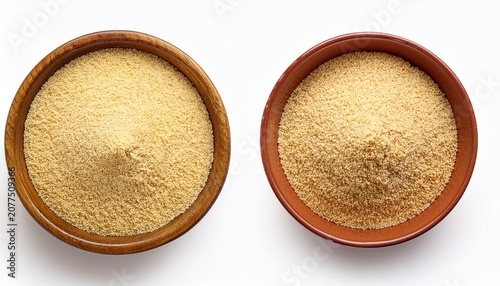 Bowl Of Couscous Isolated On White From Above