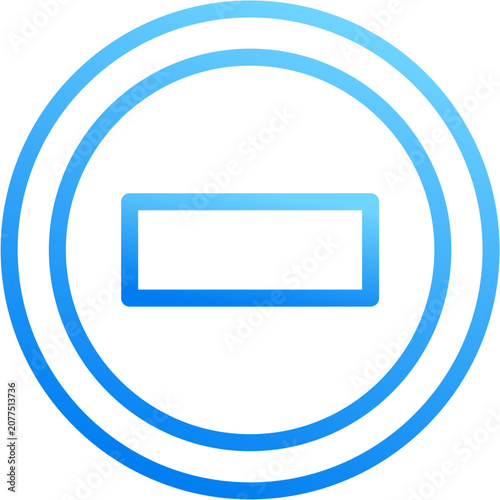 Photography No entry forbidden stop icon with blue gradient stroke outline for no entry forb