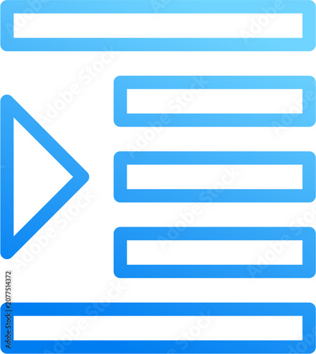 Принти на полотні Right indent icon with blue gradient stroke outline for right indent text align