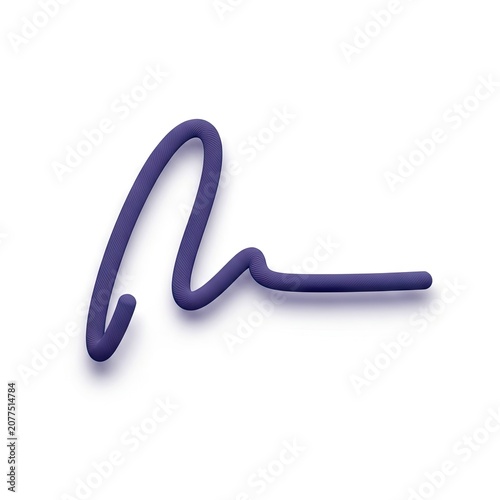 Abstract Purple Wavy Line on White Background.
