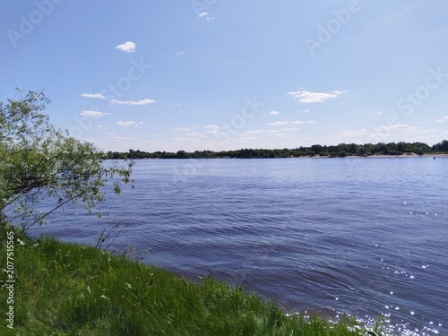 lake, water, sky, landscape, clouds, nature, river, beach, summer, travel, panorama, forest