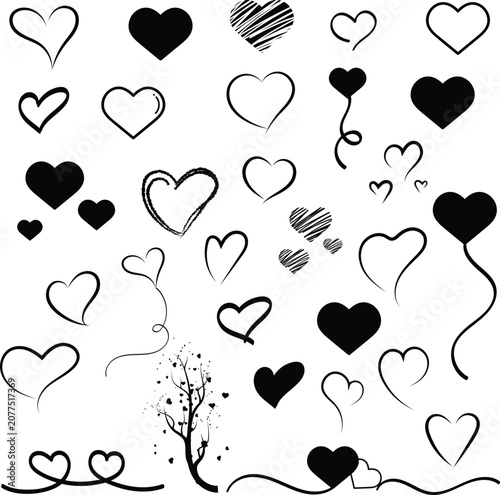 seamless background with hearts