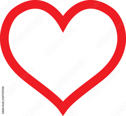 red heart on white background