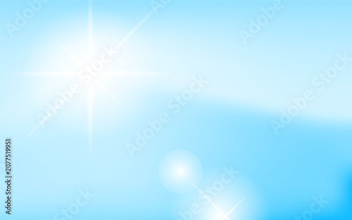 Abstract Light Blue Background with Soft Sparkle Star Effects