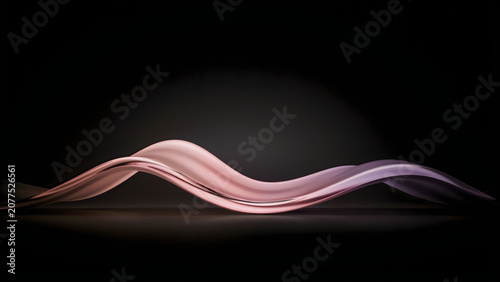 Pink and purple wavy fabric on dark background  abstract design