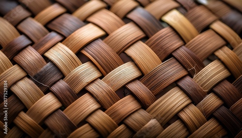 A Detailed Close Up Shot Highlighting The Intricate Patterns And Natural Texture Of Hand Woven Rattan Perfect For Backgrounds Traditional Craft Themes Or Organic Design Elements