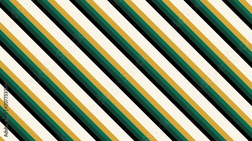 Dynamic Diagonal Stripes Abstract Motion Background with Green Gold and White Colors.