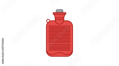 Red hot water bottle illustration.