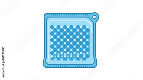 Blue silicone pot holder pad.