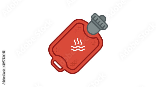Red Hot Water Bottle Illustration.