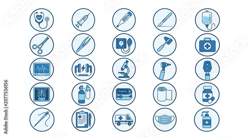 Collection of various technology icons.