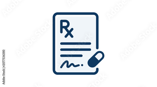 Prescription medication health care symbol icon.