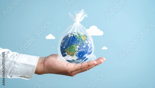 International Plastic Free Day Hand Globe Poster