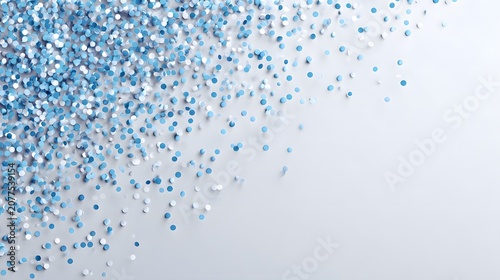 Sparkling blue glitter scattered across a light background.