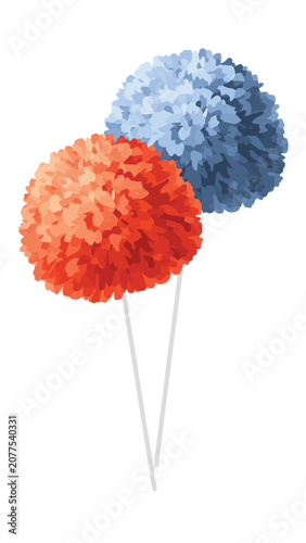 Colorful Paper Pom-Pom Decorations for Celebrations and Events