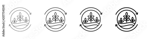 Photos Permaculture Sustainable Agriculture Eco Farming Line Art Outline Icon Vector Il