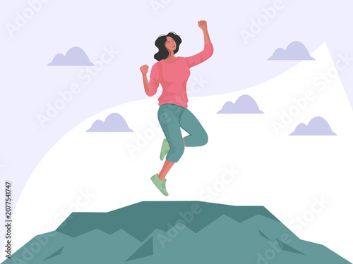 Cuadro en lienzo Uplift Concept Illustration Illustration Vector Style