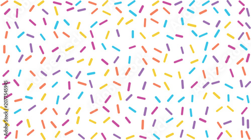 Tableau sur toile Colorful confetti sprinkles pattern on a white background ideal for festive desi