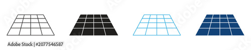 Schilderij op canvas Perspective floor tiling grid pattern icon set for architecture and design