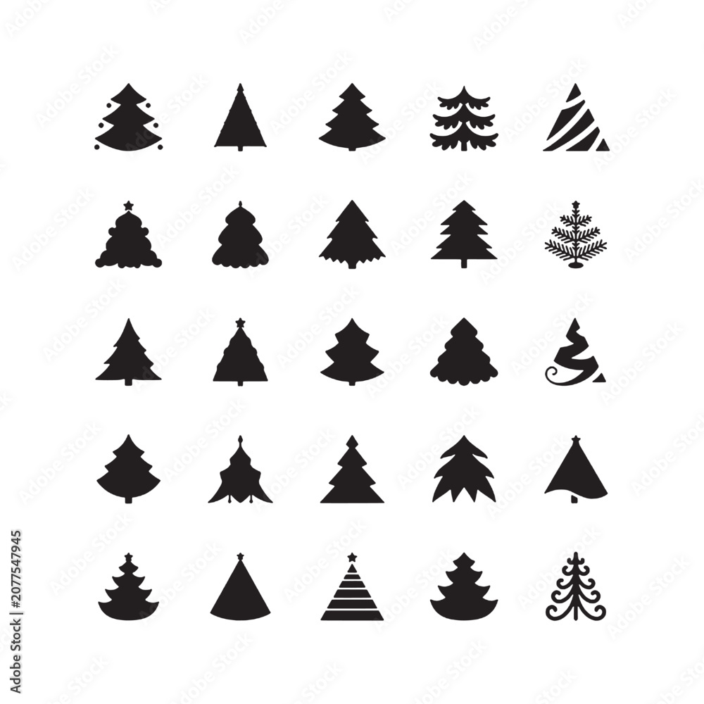 Obraz premium Christmas Tree Silhouette Collection