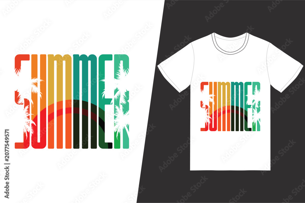 Fototapeta premium Summer T-shirt design. Summer t-shirt design vector. For t-shirt print and other uses. Vector file 