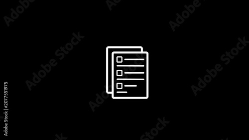 Two white document icons stacked on a black background paper file