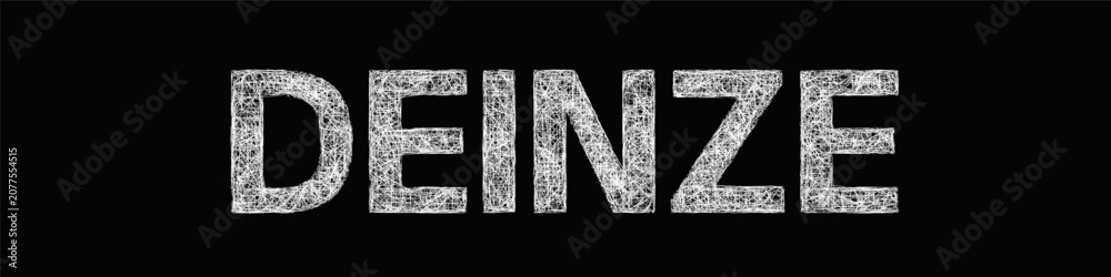 Fototapeta premium Black and white sketch Deinze text design element