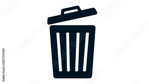 Cuadro en lienzo Minimalist dark blue trash can icon for deleting files or managing digital waste