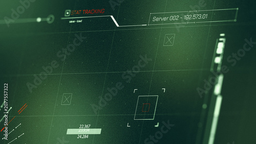 Tapety artystyczne Surveillance system interface displaying facial recognition tracking data