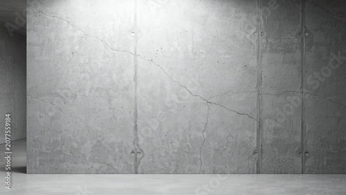 Textured concrete wall with cracks and smooth floor in minimalist interior full hd 4k stock image download
