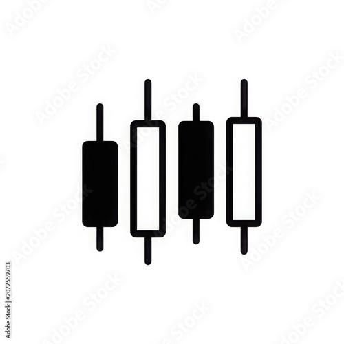 Candlestick chart pattern icon for financial trading analysis showing bullish and bearish market price trends