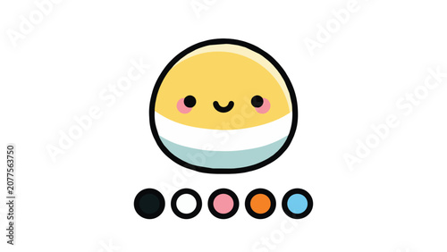 Cute Smiling Sushi Character Illustration with Colorful Toppings