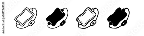 Konstfotografi Set of hand-drawn electric heating pad icons in a minimalist doodle style