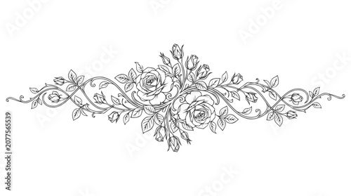 Intricate floral ornamental border design for decorative artwork and craft projects.