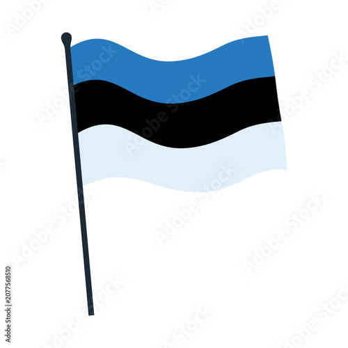 Quadro su tela Estonian national flag icon decorative shapes.