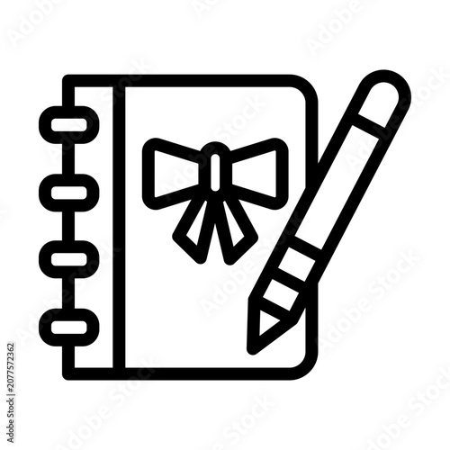 Foto Notebook with Ribbon Vector Icon