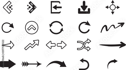 Konstfotografi Arrows set incorporates complex movement indicators and navigational symbols designed for user interface development