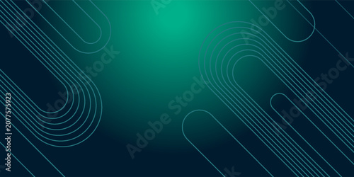 Tableau sur toile Digital technology speed connect blue green background, cyber nano information,