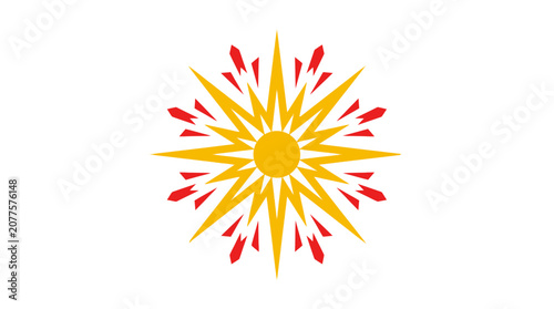 Vibrant Yellow Sunburst Graphic Design Element.
